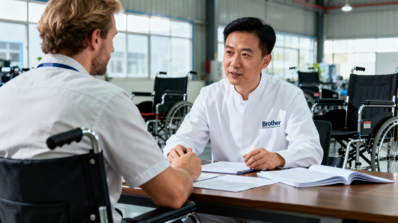 Partnering with FDA CE certified Brother Medical we offer customized wheelchair solutions for you In Zusammenarbeit mit dem FDA CE-zertifizierten Brother Medical bieten wir maßgeschneiderte Rollstuhllösungen für Sie an