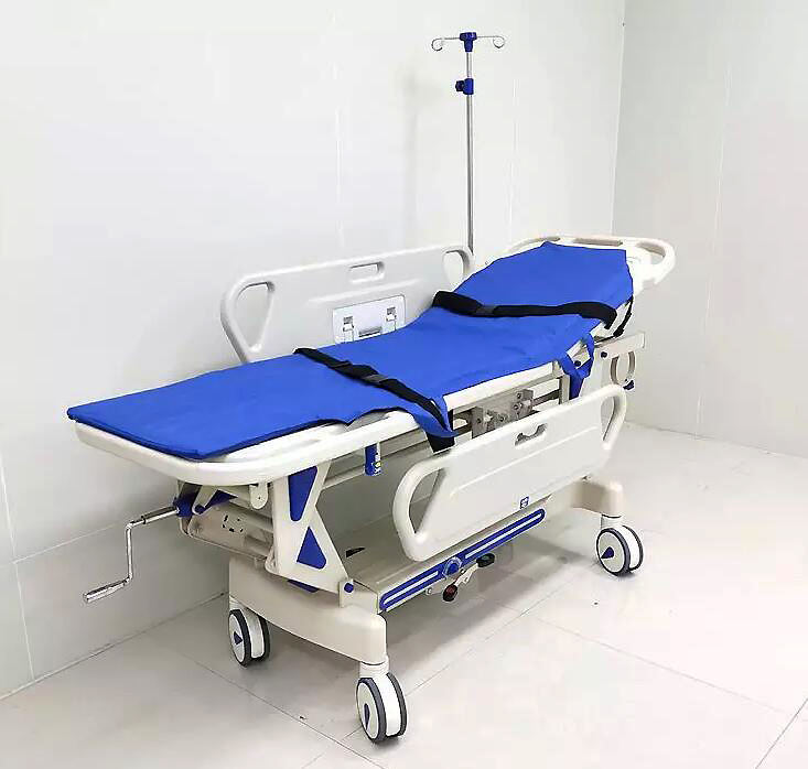 Hydraulikhandbuch Krankenhausbett ABS Plastik Medizinischer Notfallstierpatienten Transport Trolley