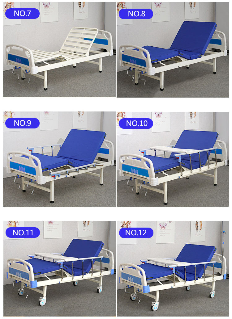 China Hospital Furniture Equipment Health Care Steel 2 Kurbeln Handbuch Zwei Funktion Krankenhausbetten Medizinischer Bettpreis für ältere Menschen