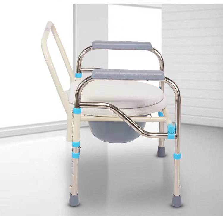 Großhandel medizinischer tragbarer elektrischer Rollstuhl -Toilettenstuhl mit Eimer Patient ältere Höhe Einstellbare Klappkommodestuhl