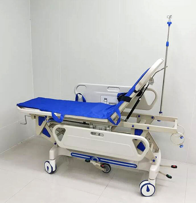 Hydraulikhandbuch Krankenhausbett ABS Plastik Medizinischer Notfallstierpatienten Transport Trolley