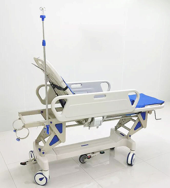 Hydraulikhandbuch Krankenhausbett ABS Plastik Medizinischer Notfallstierpatienten Transport Trolley