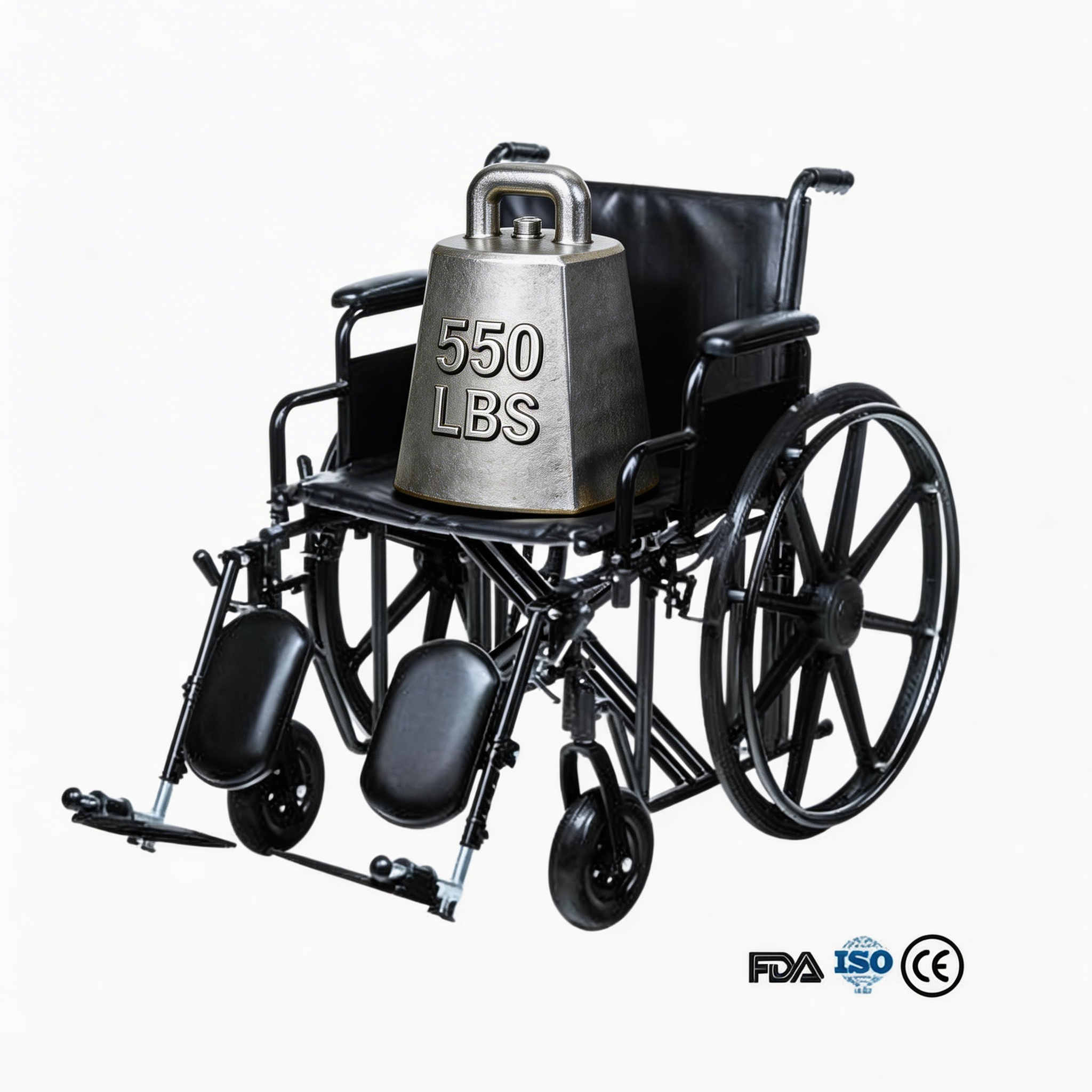 BME4618 28-Zoll-Bariatrie-Handrollstuhl mit hoher Kapazität | 500 Pfund maximale Belastung