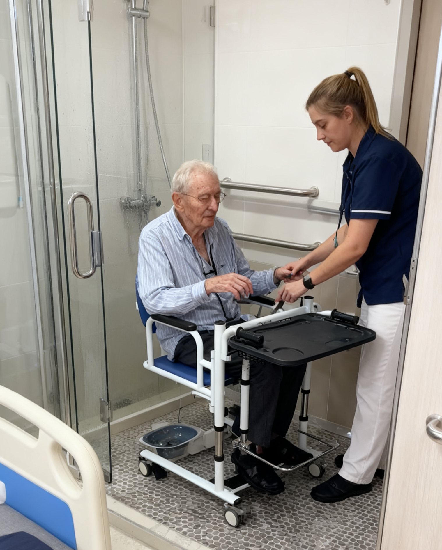Patientenlifter-Transferstuhl aus Aluminium