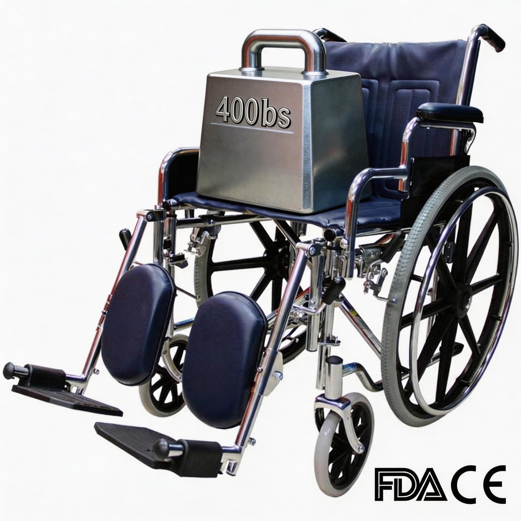 BME4618 Verchromter Bariatrie-Rollstuhl – 200 kg schwere Mobilität
