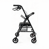 BME885 2-in-1 faltbarer Rollator und Transportstuhl mit gepolstertem Sitz und klappbarer Fußstütze