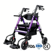 BME888 Robuster bariatrischer 2-in-1-Rollator-Transportstuhl mit einer Kapazität von 450 Pfund, breitem gepolstertem Sitz und klappbarer Fußstütze