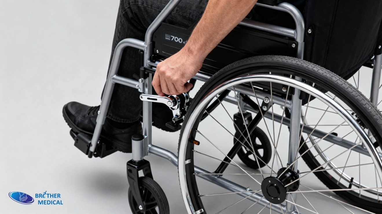 Brems- und Armlehnenverriegelungssystem aus Aluminium, pr&auml;zise CNC-gefr&auml;st f&uuml;r ergonomischen Komfort