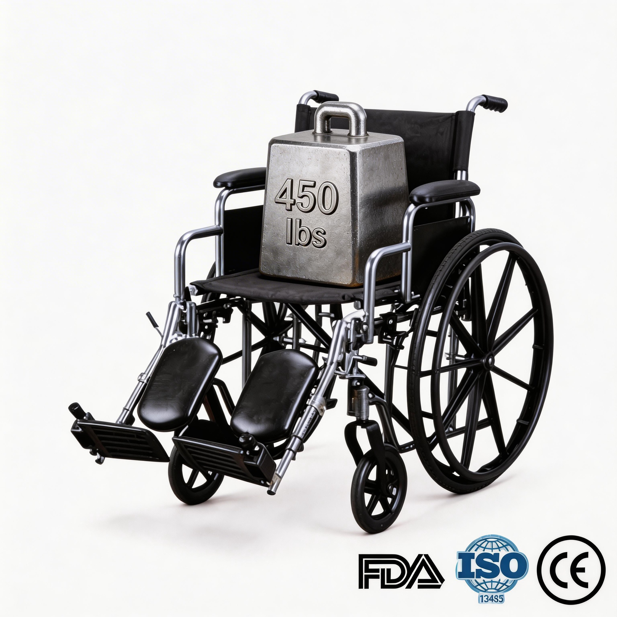 BME4618 24-Zoll-Bariatrie-Handrollstuhl mit hoher Kapazität | 400 Pfund maximale Belastung