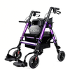 BME888 Robuster bariatrischer 2-in-1-Rollator-Transportstuhl mit einer Kapazität von 450 Pfund, breitem gepolstertem Sitz und klappbarer Fußstütze