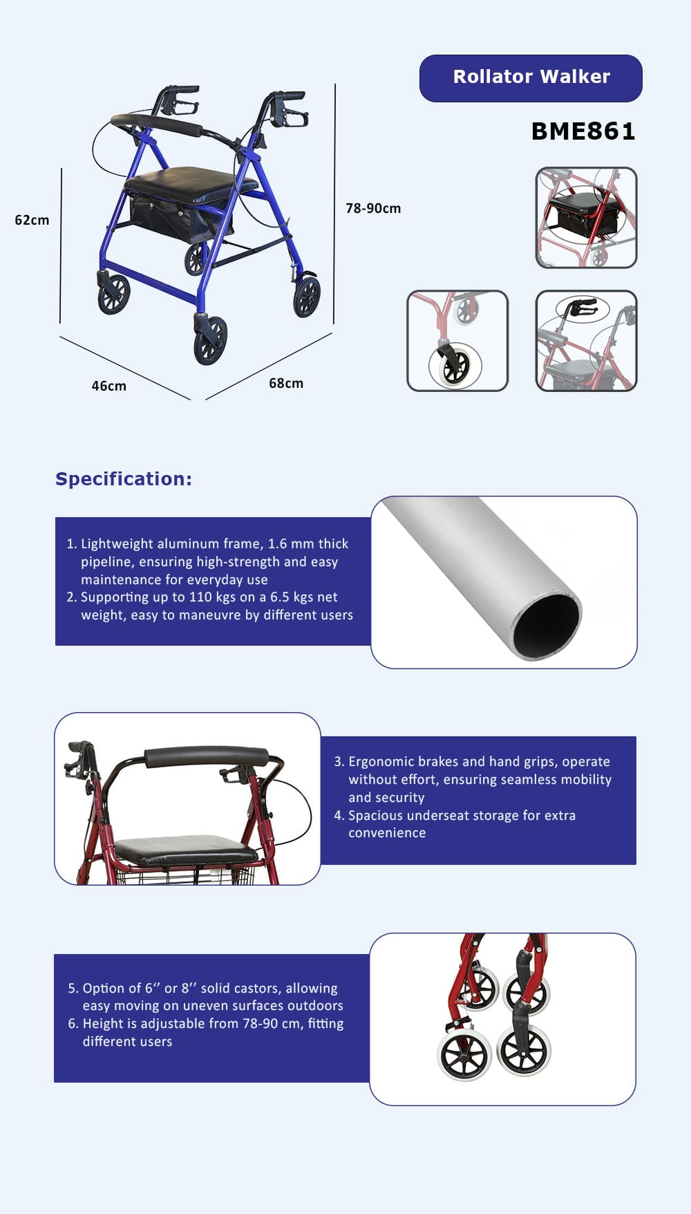 Beschreibung des Rollators BME861
