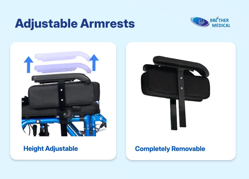Verstellbare Armlehne, CP-Rollstuhlgro&szlig;handel, Brothermedical