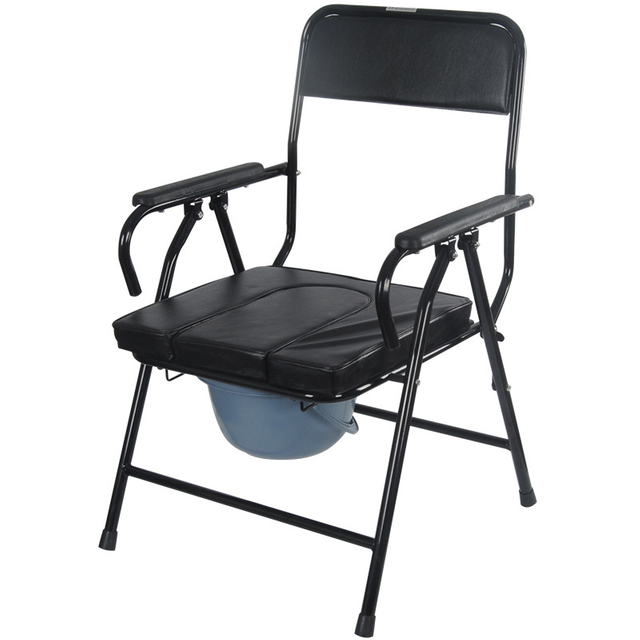 Tragbares Handy über dem Toilettenkommode -Stuhl