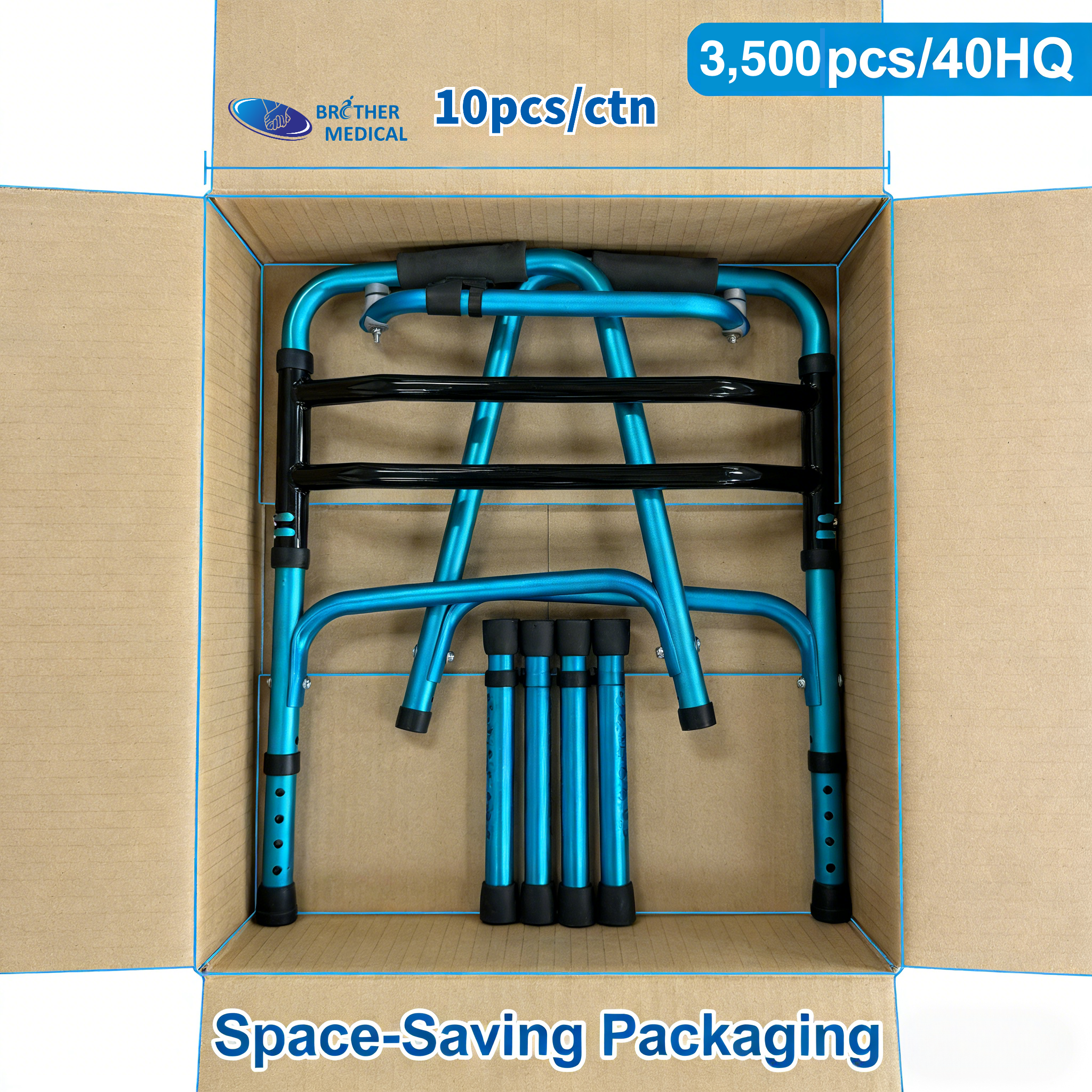Aluminium-Walker-Verpackung 10 St&uuml;ck pro Karton f&uuml;r die Containerbeladung