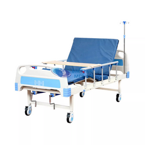 China Hospital Furniture Equipment Health Care Steel 2 Kurbeln Handbuch Zwei Funktion Krankenhausbetten Medizinischer Bettpreis für ältere Menschen