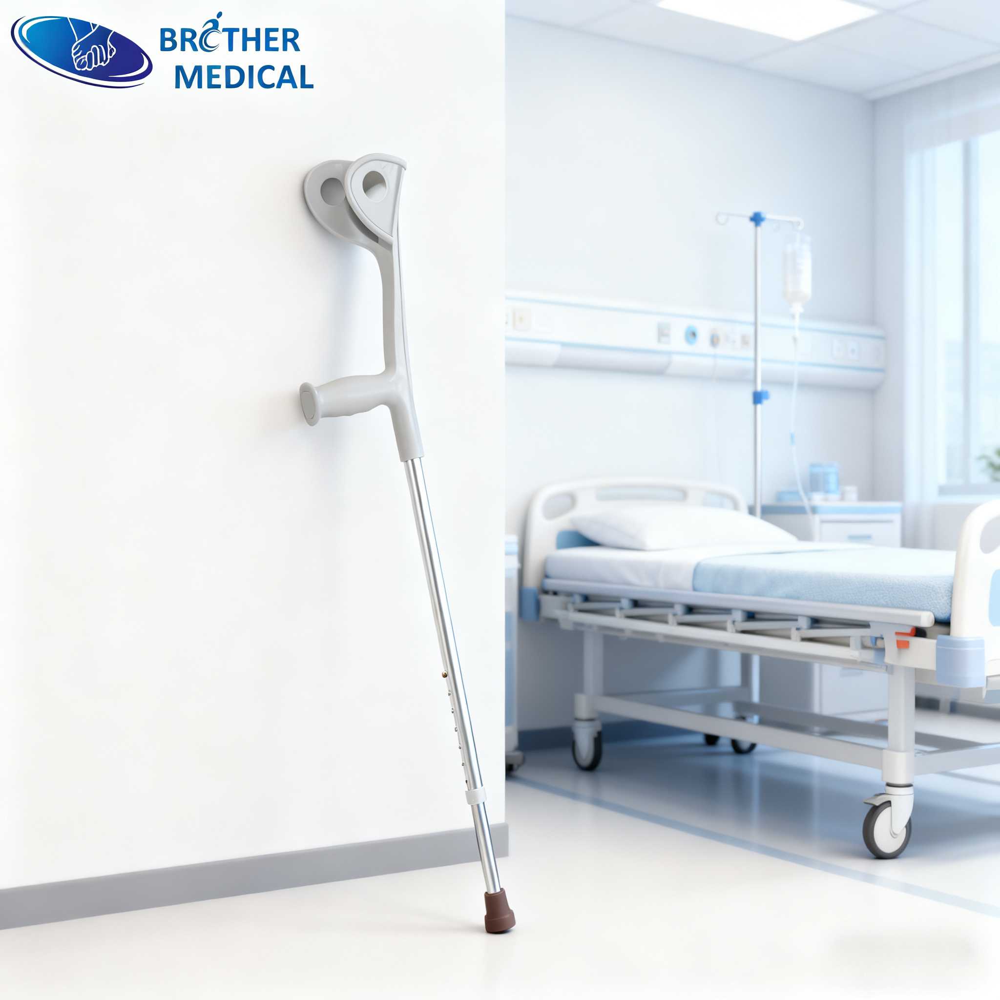 Aluminium-Ellenbogengehst&uuml;tze im Krankenhaus