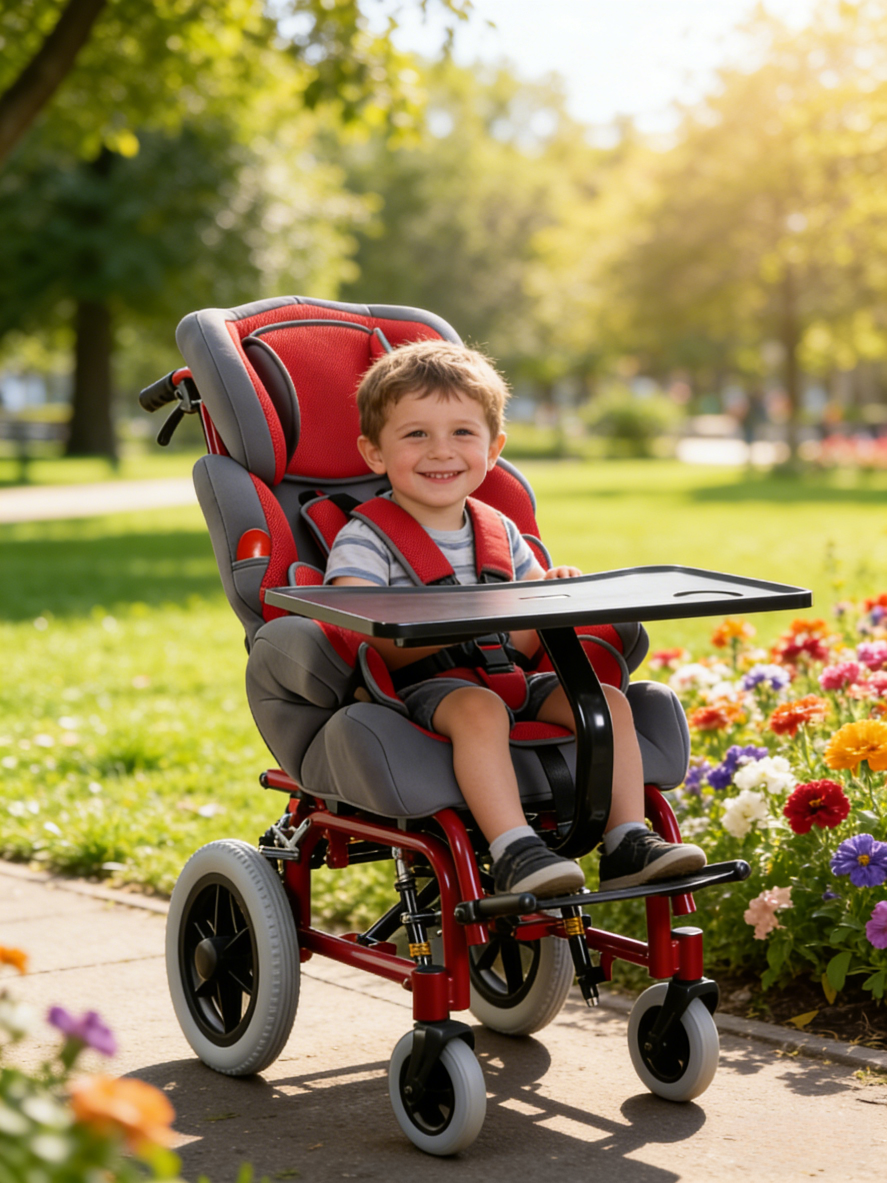 Roter Zerebralparese-Rollstuhl für Babys