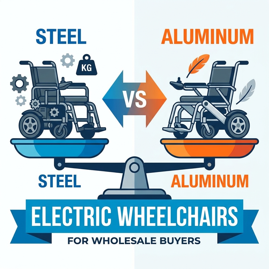 Elektrorollstühle aus Stahl vs. Aluminium für Großkäufer